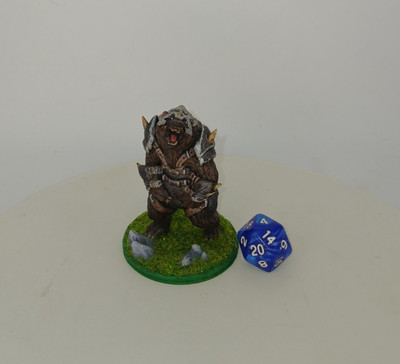 Armored Bear Standing Hand Painted Miniature RPG Dungeons And Dragons EC3D