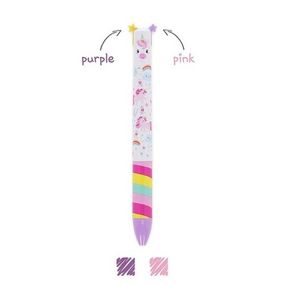 Legami Zweifarbiger Kugelschreiber Einhorn - Click&Clack Unicorn Lila und Pink