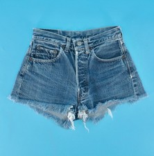 Men's VTG 1960s Selvage Levi's 501 Big E Cutoff Jean Shorts Sz 26 60s Denim