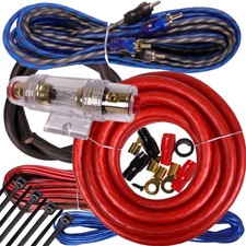 Complete 2000W 4 Gauge Amplifier Installation Wiring Kit Amp Pk3 4 Ga Red - f...