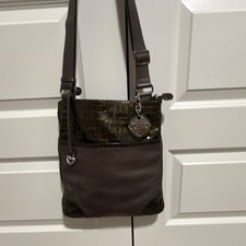 Brighton Greyish Brown/Green Croc Crossbody B...