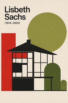 Lisbeth Sachs   Architectural Art Poster - Retro Style - 16x24  Premium Matte