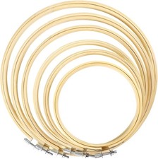 6 Pieces Embroidery Hoop Set Circle Cross Stitch Hoop Ring 4 inch to 10 inch