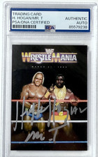 Hulk Hogan & Mr. T WrestleMania Autographed Custom Card Set PSA/DNA Auth Auto