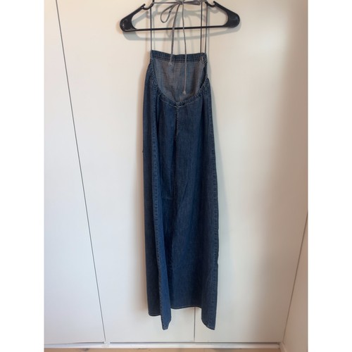 Abito maxi Halter denim marca fortunata Y2K anni 2000 vintage stile western boho taglia SM - Foto 3 di 8