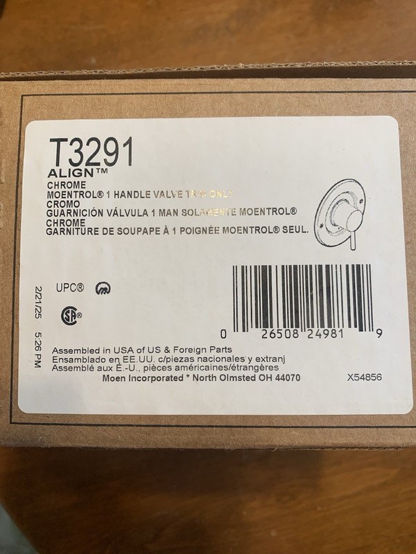 Moen T3291 Chrome Trim Kit