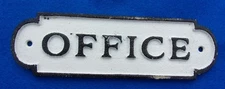 OFFICE Sign Cast Iron  Gas Station Bar Pub Bathroom Plaque Wall Decor
