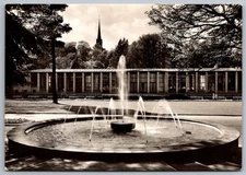 Fountain Staatsbad Bad Elster Wandelhalle Germany Black & White Postcard
