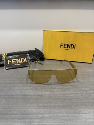 Fendi Women Sunglasses Gold Shield FE40051U 32G With Case ITALY