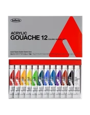 Holbein Acrylic Gouache D981 Matte & Opaque 12-Color Set, 12 mL Tubes *NEW*