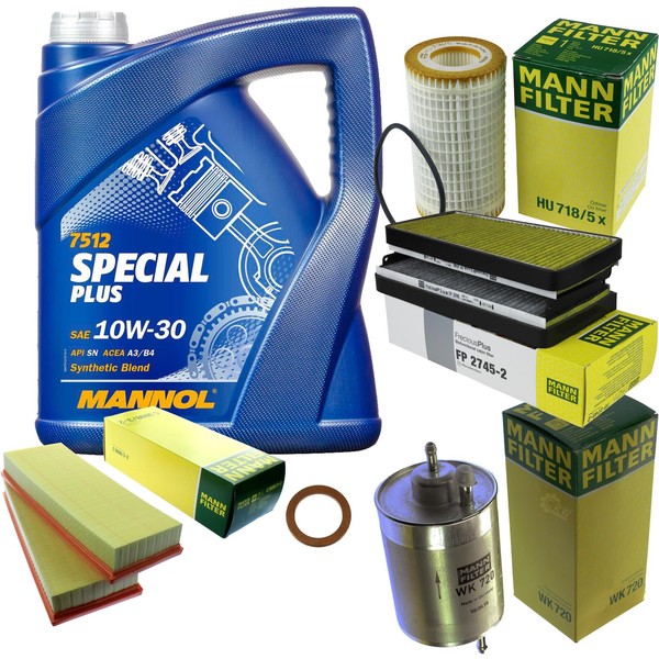 Inspektionspaket 5L Mannol Special Plus 10W-30 FüR Mercedes C215 CL 500-image