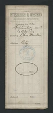 0315----1882 Foxburg Bridge + Pittsburgh & Western RR contractor voucher