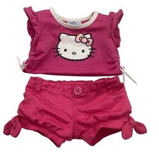 Hello Kitty Pink Outfit Build-A-Bear Workshop Doll Ruffle Sleeves Bow Shorts