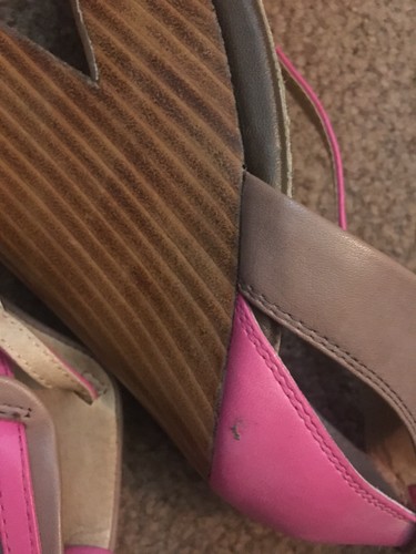 Splendid Wedge Platform Colorblock Heels 9 1/2 pink nude New - Picture 5 of 5