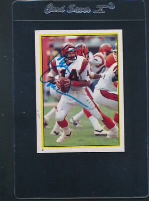 1985 Topps Sticker  #6 Ken Anderson Bengals Signed Auto *E2260