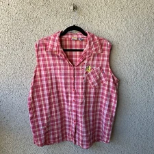 Women’s Vintage Original Looney Tunes Tweety Bird Checkered Vest With Cherries