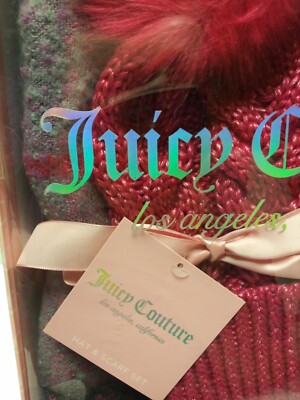 Juicy Couture Los Angeles Hat & Scarf Gift Set Pink And Gray  display picture 2
