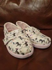 TOMS 10012835 Girls Alpargata Sneakers Shoes Casual - Size 11 Zebra Worn Once