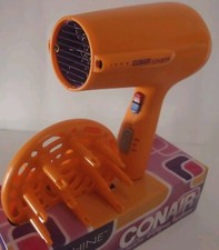 Conair 1875 Ion Shine Orange Hair Dryer Turbo Switch w/ Diffuser Concentrator