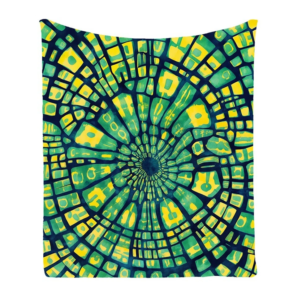 Tie Dye Spirals Flower Geometric Bedspread Throw Blanket Birthday Holiday Gift - Image 2 of 4