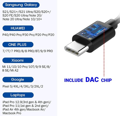 Lot 50 x USB-C Type-C to 3.5mm Female AUX Headphone Jack Adapter Cords Universal - Picture 3 of 14