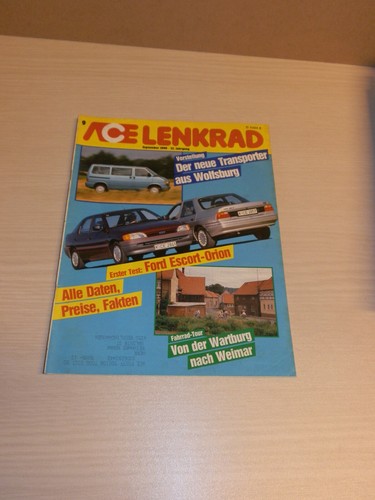 ACE Lenkrad 9/1990, neuer VW Bus T 4, Ford Escord-Orion, Subaru Legacy.