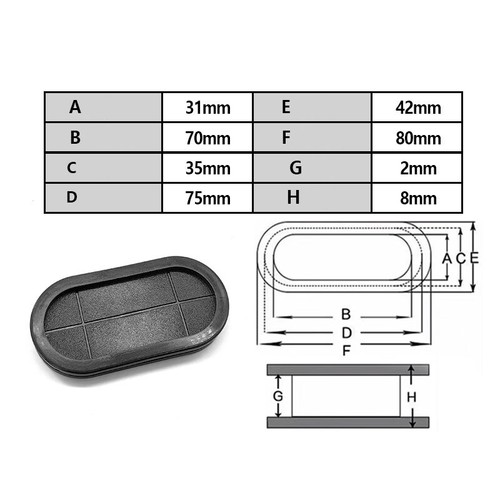 Bouchons de fermeture ovales en caoutchouc bouchons de carrosserie bouchons aveugles manchons en caoutchouc capuchon - Photo 16/21