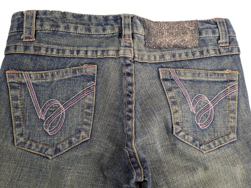 BEBE Women's Blue Cotton Flare Denim Jeans Size 26 - Picture 3 of 4