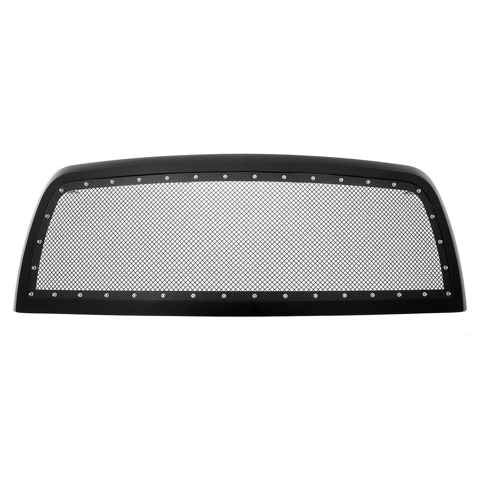 Se adapta a Ram 2500/3500 2010-2013 superior de acero inoxidable negro remache malla paquete rejilla Foto 2 de 3