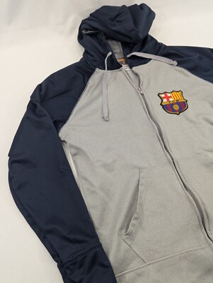 FCB Long Sleeve FC Barcelona Full Zip Hoodie Jacket Men's Small | eBay