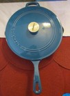 Cuisinart Chef Cast Iron 12" Covered Chicken Fryer Porcelain Enameled Teal Blue — photo 3