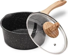 2.5 Quart Sauce Pan with Lid, Non Stick Small Pot with Coating, Sauce Pot