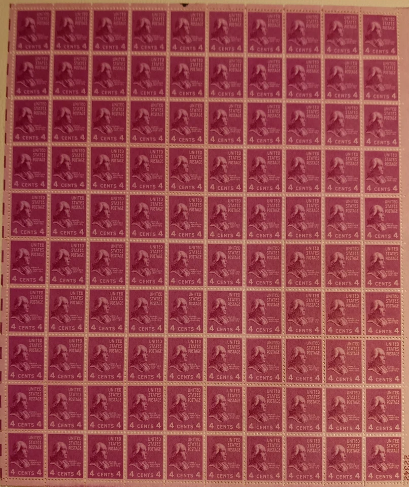 Scott #808 James Madison, Presidential Series, MNH, 4c, FDC, 1938, Full Sheet - Image 2 of 2