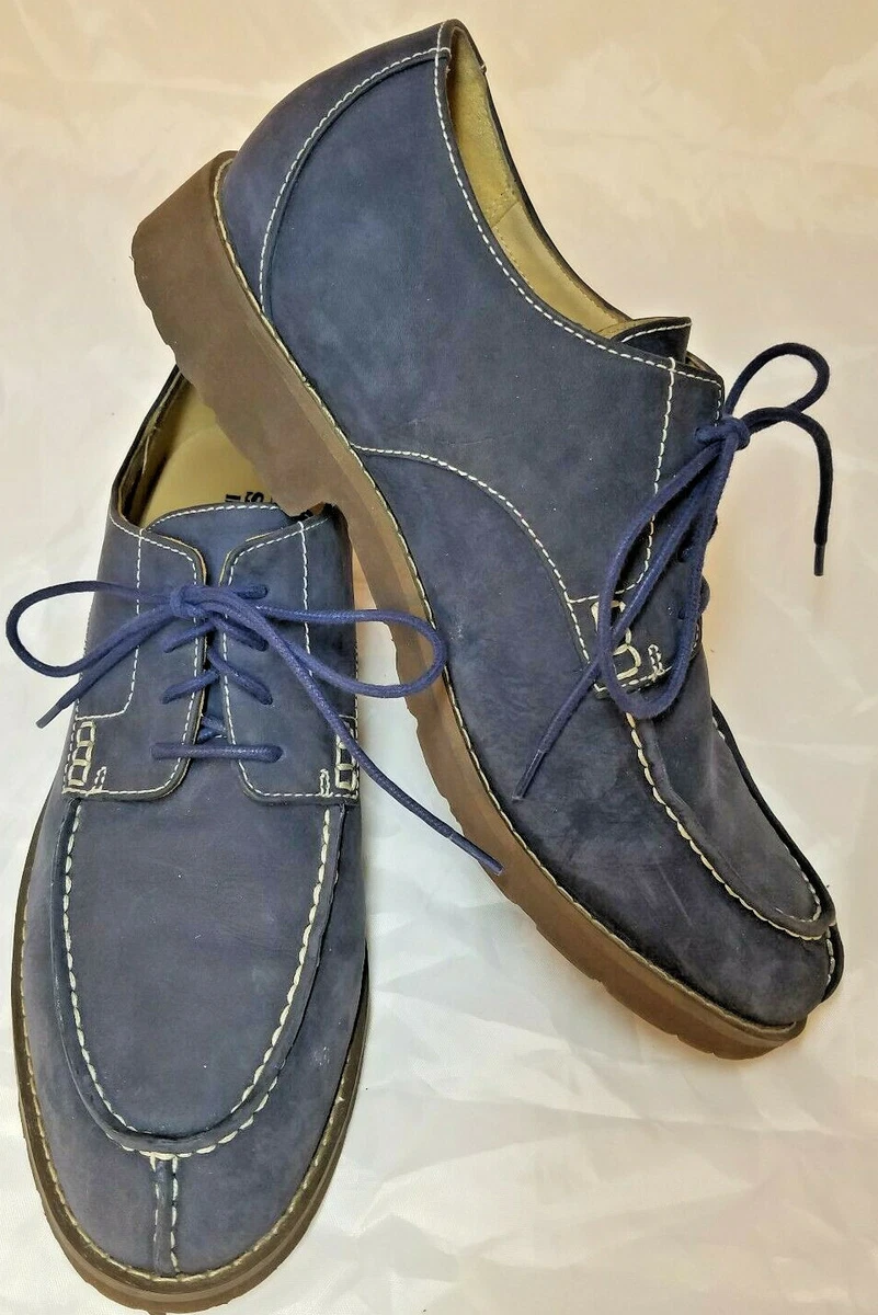 Sebago Shoes Navy Blue Suede Split Toe Mens US 9M Lace Up Drysides