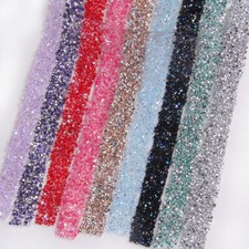 196.8in/5m Self-Adhesive Rhinestone Ribbon Stickers Sparkle Crystal Tape Costume
