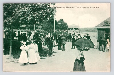 Conneaut Lake PA Pennsylvania People Crowd Germany Antique DB c1908 Postcard