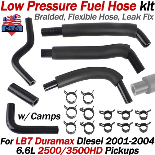 FOR DELUXE LB7 DURAMAX DIESEL LOW PRESSURE FUEL LINE HOSE 01-04 6.6L ...
