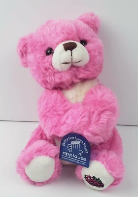 Dakin Applause Tag Hot Pink Plush Bear Blackberry Raspberry Foot Logo