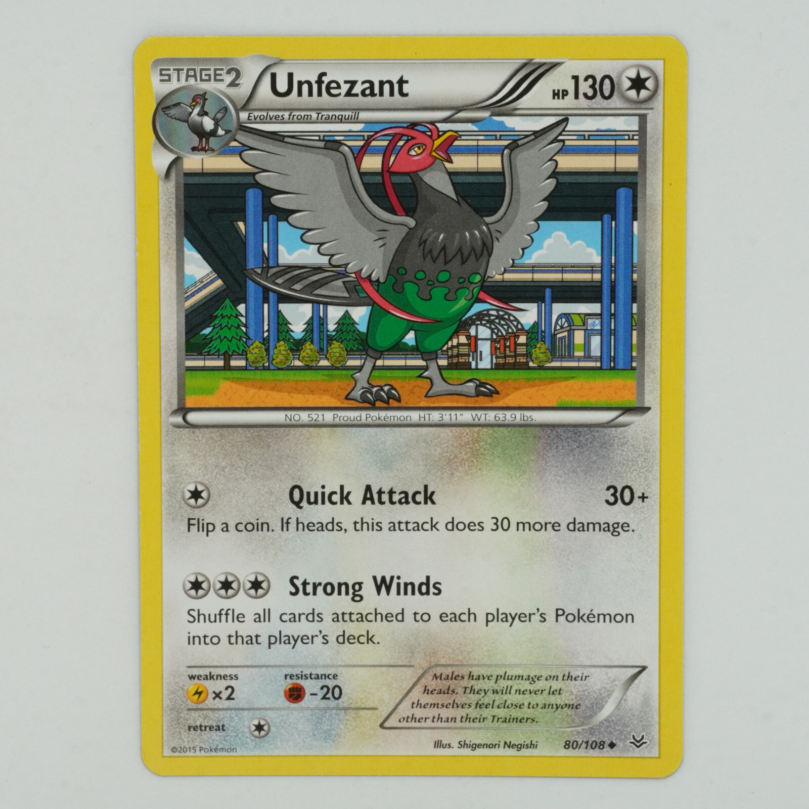 Unfezant 80/108 Uncommon XY: Roaring Skies Pokemon Card