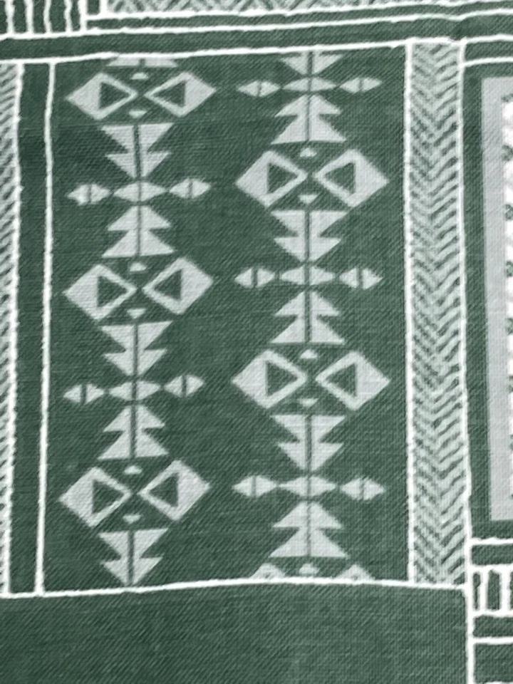 Cotton Fabric Green Tone on Tone Forest Animals Plaid Southwest 1/2Yx44"W - Image 2 of 4