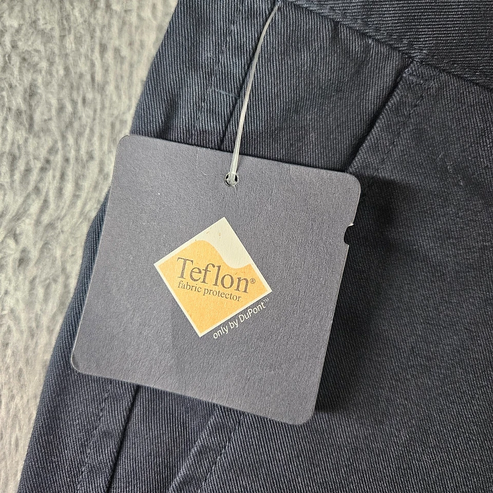 NWT - Cherokee Khakis Pants Men 30x30 Flat Front Wrinkle Resist Navy Blue - Image 4 of 4