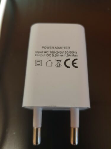 Charger Power Supply Power Adapter White USB 1A, 5V, 230 Volt - Picture 1 of 2