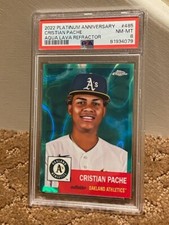 2022 Platinum Anniversary Aqua Lava Ref Cristian Pache PSA 8 #485 Card /299 POP1