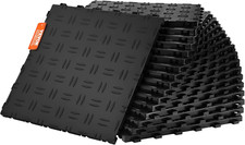 Interlocking Garage Floor Tiles 12"x12", 50 Pack, Non-Slip Black Tiles