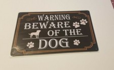 "Warning Beware of the Dog" DecorMetal Sign 8 X 12