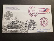 Cubierta naval USS FORTIFY MSO-446 1992 FIRMADA USS GUNSTON HALL LSD-44 con inserto