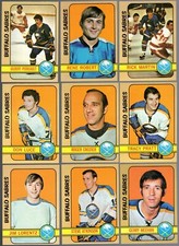 1972 Topps Hockey Team SET Lot of 9 Buffalo SABRES NM+ ROBERT (R) PERREAULT LUCE