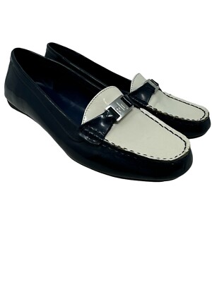 Ralph Lauren Women's Two-Tone Penny Loafer Navy/White Size B
