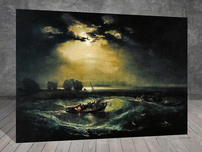 J M W Turner Fischer auf See Boot Leinwand Gemälde Kunstdruck Wand 437