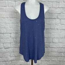 Splendid Women's XS Tank Top Blue Rhinestone Embellished Racerback
